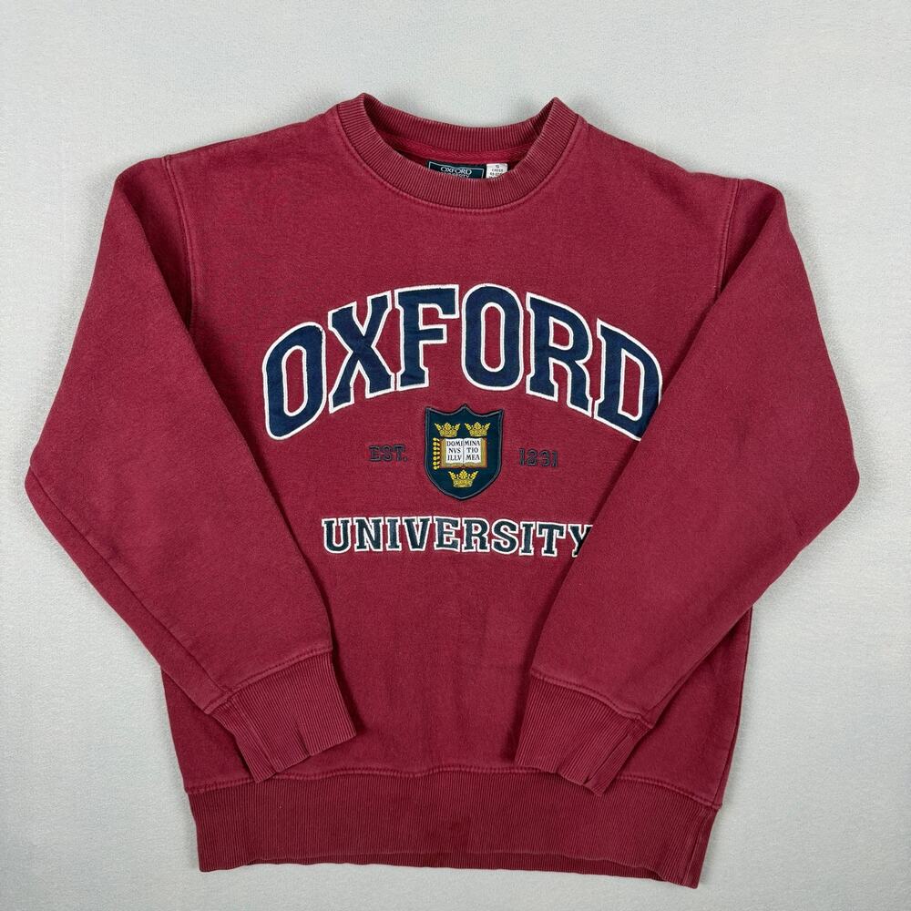 Official Oxford University Embroidered Appliqué Sweatshirt – Maroon S unisex